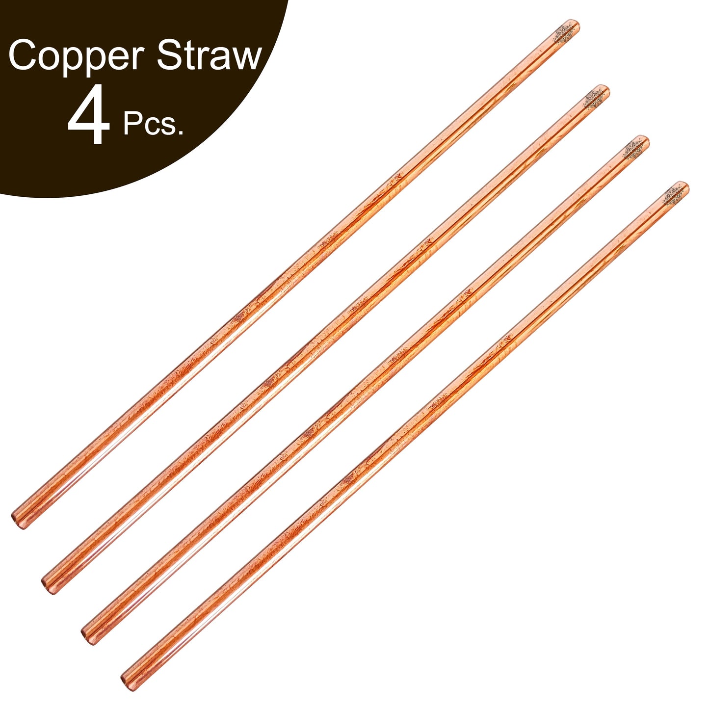 Copper Plain Design Straight Solid Straw