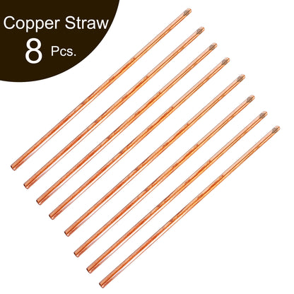 Copper Plain Design Straight Solid Straw
