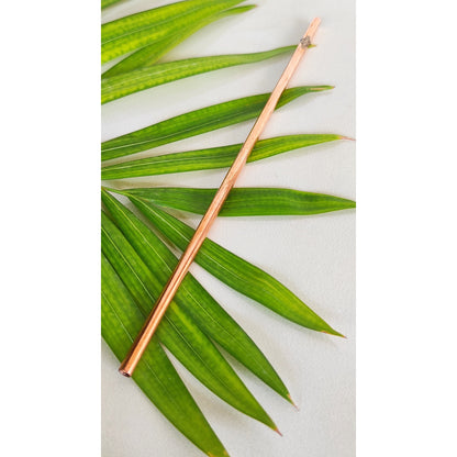 Copper Plain Design Straight Solid Straw