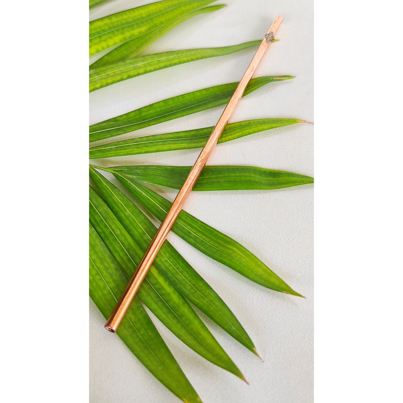 Handmade Pure Copper Set of 8 Plain Design Straight Solid Straw