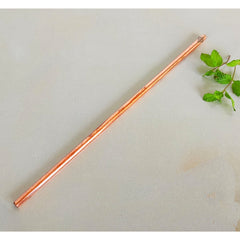 Handmade Pure Copper Set of 8 Plain Design Straight Solid Straw