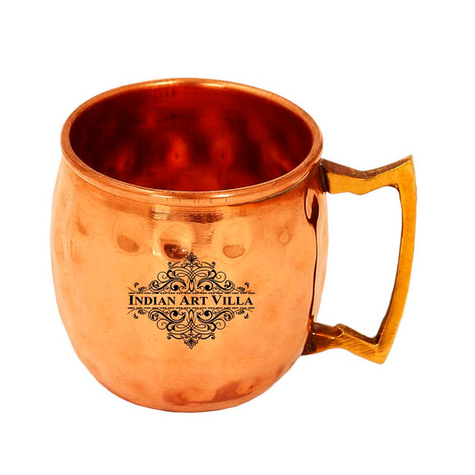 Copper Shot Mug, Hammered Design, Cup Serving Drinking Vodka Taquila Shots, 50 ML