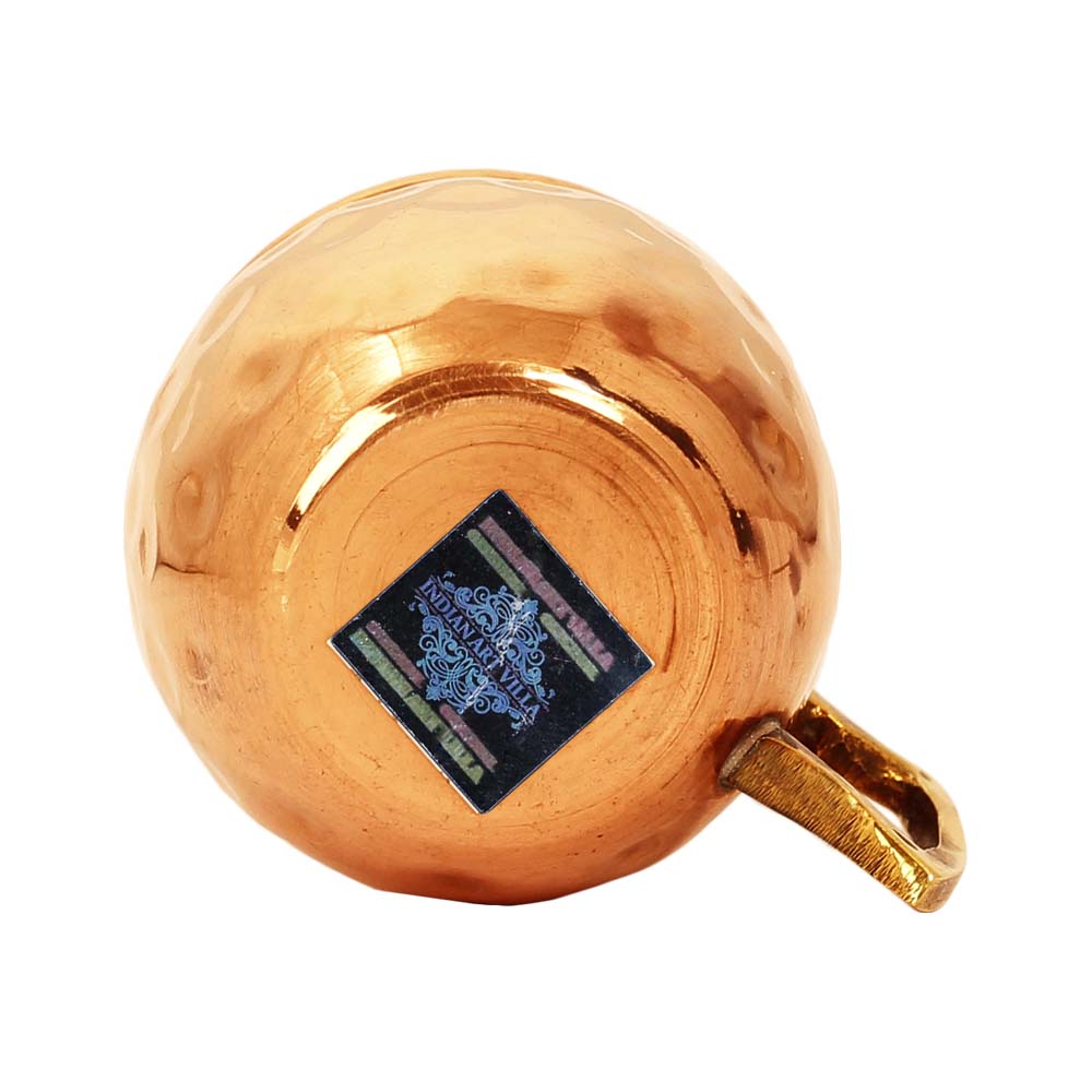 Copper Shot Mug, Hammered Design, Cup Serving Drinking Vodka Taquila Shots, 50 ML