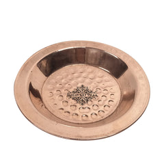 Pure Copper Embossed & Plain Glass with Lid 300ml