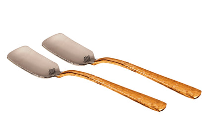 Steel Copper Ice Cream Dessert Spoon Serveware Tableware Home Hotel Restaurants