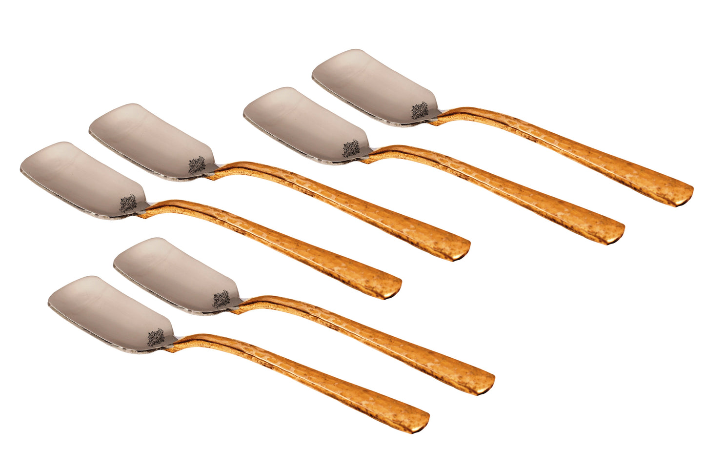 Steel Copper Ice Cream Dessert Spoon Serveware Tableware Home Hotel Restaurants