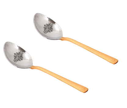 Steel Copper Table Spoon, Flatware, Tableware Home Hotel Restaurant, Length 20.32 cm