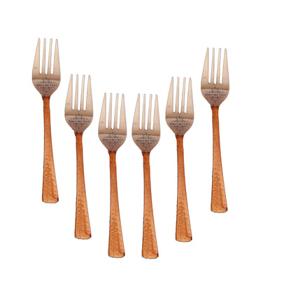 Steel Copper Baby Fork, Flatware, Tableware Home Hotel Restaurant, Length 15.49 cm