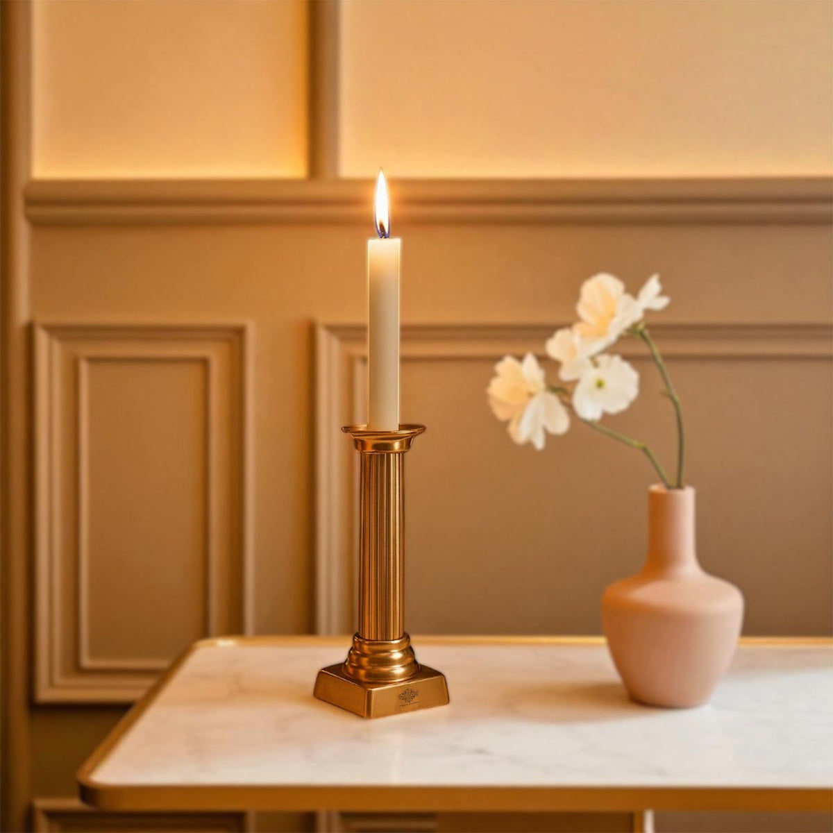 Copper Pillar Candle Stand - Elegant Décor Piece For Home & Restaurant