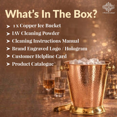 Copper Ice Bucket with Brass bottoom & Hammered Design 3500 ML