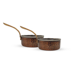 Steel Copper Antique Dark Tone Design Sauce Pan with Brass Handle, Serveware & Tableware, Hotel Restaurant