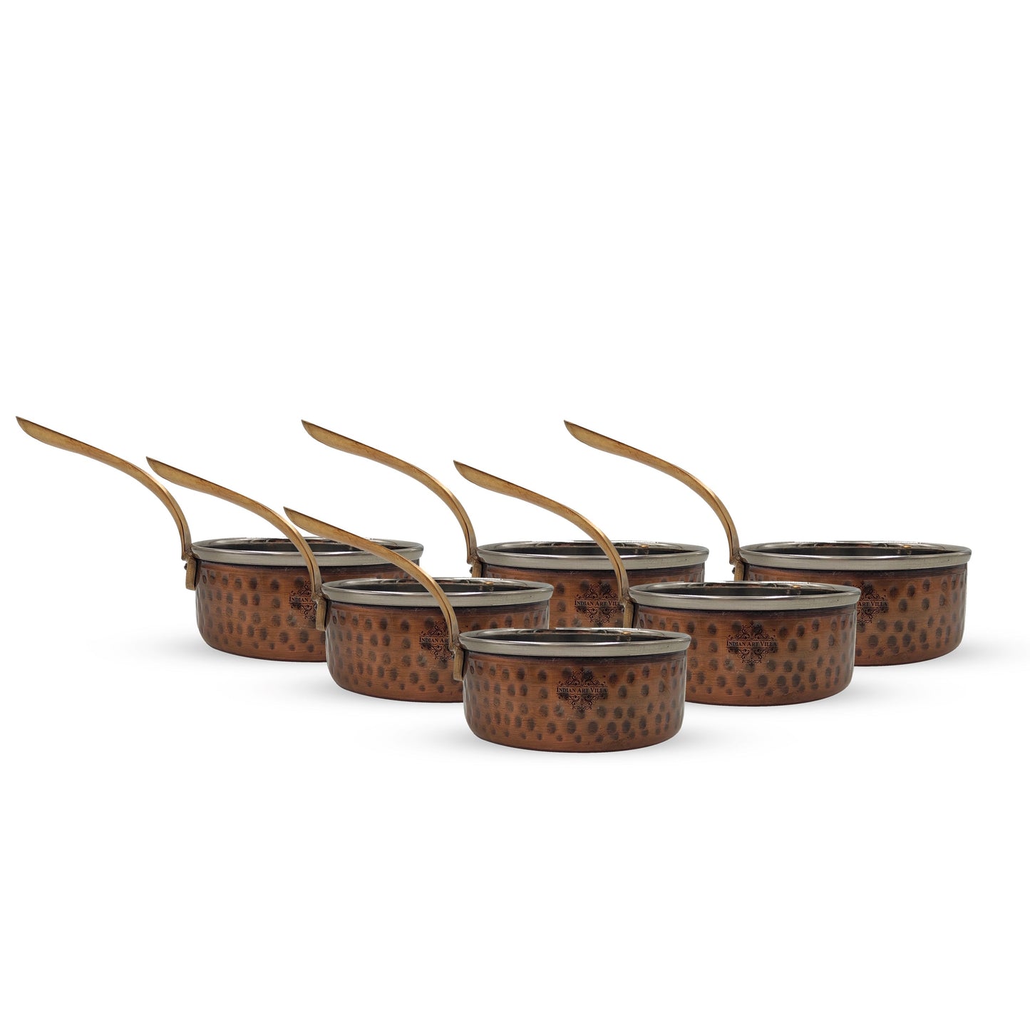 Steel Copper Antique Dark Tone Design Sauce Pan with Brass Handle, Serveware & Tableware, Hotel Restaurant