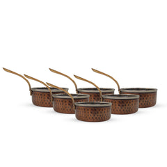 Steel Copper Antique Dark Tone Design Sauce Pan with Brass Handle, Serveware & Tableware, Hotel Restaurant