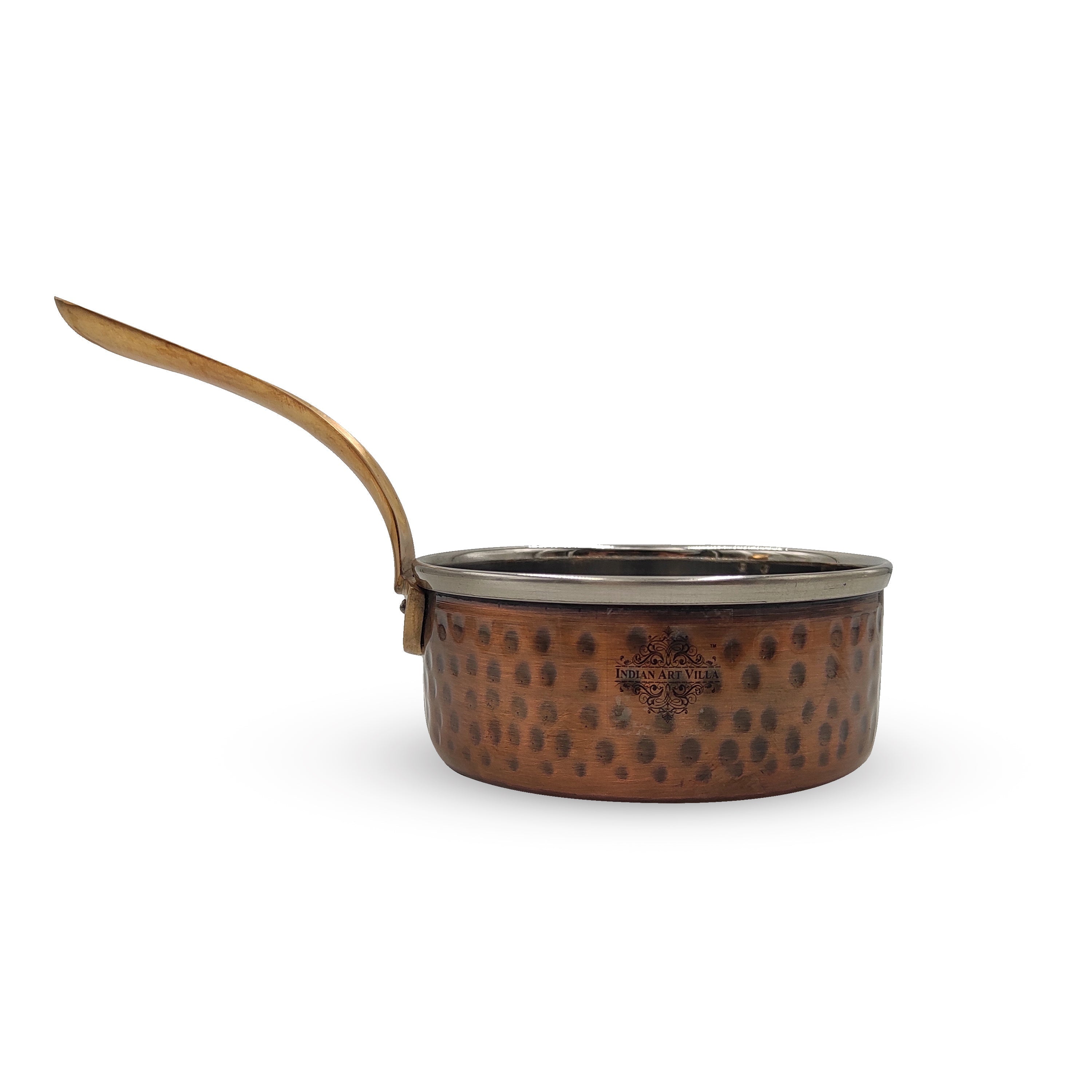 Steel Copper Antique Dark Tone Design Sauce Pan with Brass Handle, Serveware & Tableware, Hotel Restaurant