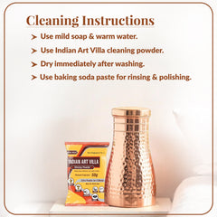 Pure Copper Bedroom Water Bottle with Inbuilt Glass
