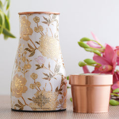 Pure Copper Gold Print Luxury Design Bedroom Bottle,  Home Décor, Marble Finish, 950 ml
