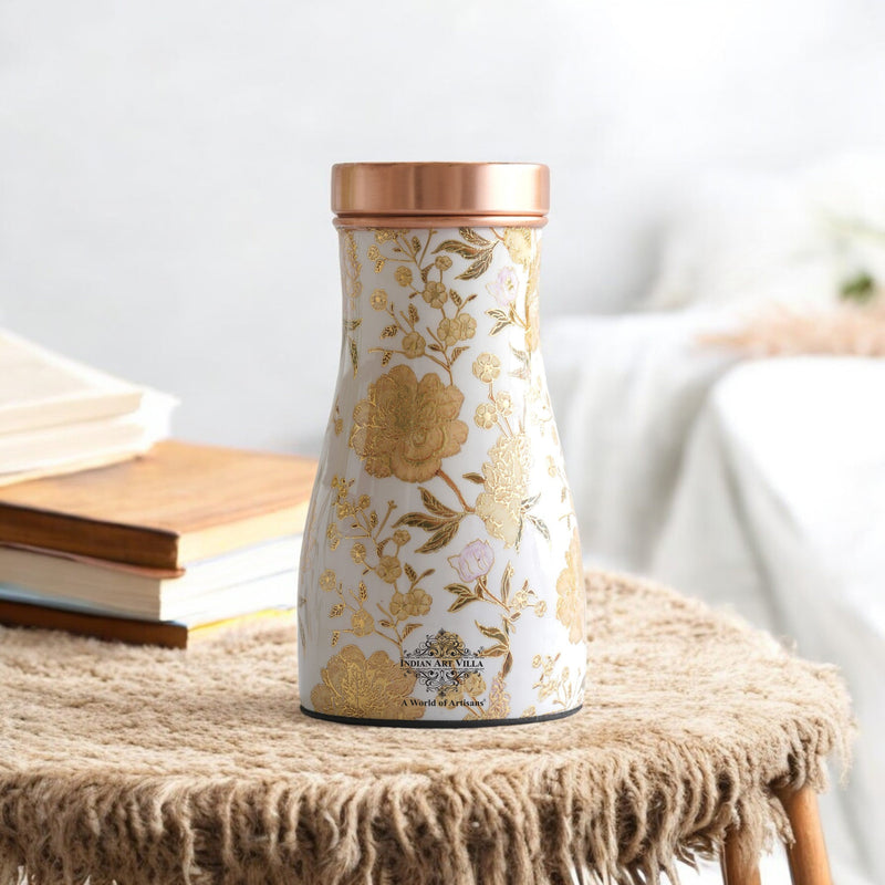 Pure Copper Gold Print Luxury Design Bedroom Bottle,  Home Décor, Marble Finish, 950 ml