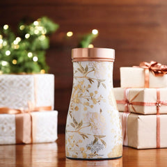 Pure Copper Gold Print Luxury Design Bedroom Bottle,  Home Décor, Marble Finish, 950 ml
