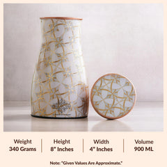 Pure Copper Gold Print Luxury Design Bedroom Bottle,  Home Décor, Marble Finish, 950 ml