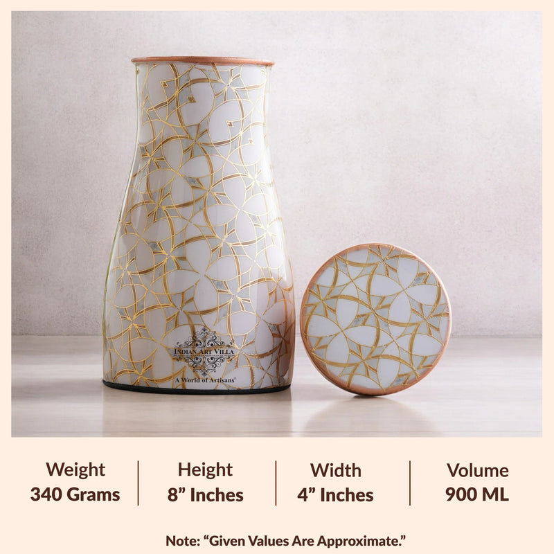 Pure Copper Gold Print Luxury Design Bedroom Bottle,  Home Décor, Marble Finish, 950 ml
