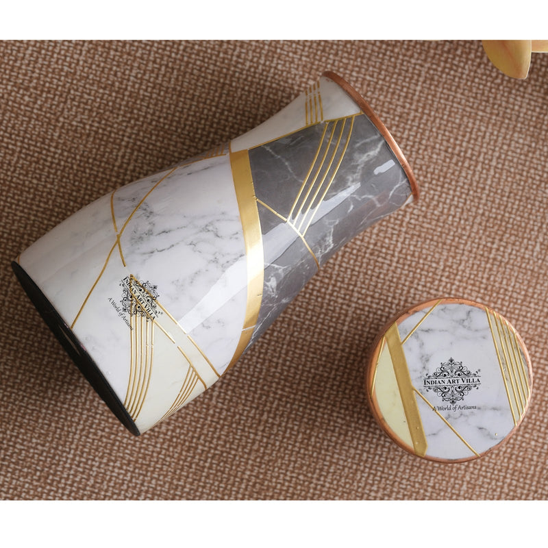 Pure Copper Gold Print Luxury Design Bedroom Bottle,  Home Décor, Marble Finish, 950 ml