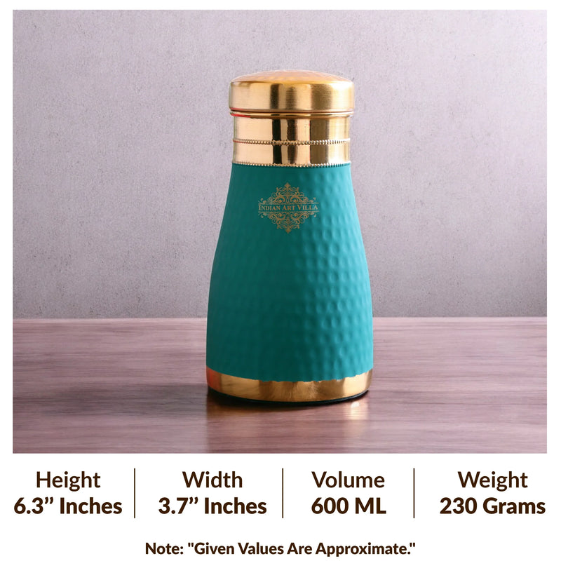 Pure Copper Hammered  Silk Finish Bedroom Bottle with Inbuilt Glass