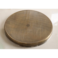 Pure Steel Brass Hammered Designer Plate, Thali, Serveware, Dinnerware, 34.04 cm