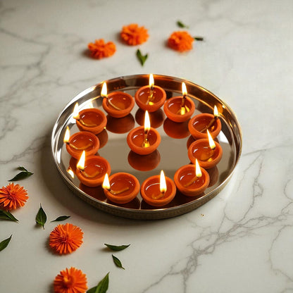 Pure Steel Brass Hammered Designer Plate, Thali, Serveware, Dinnerware, 34.04 cm