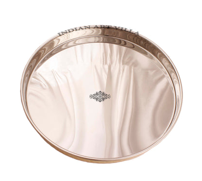 Pure Steel Brass Hammered Designer Plate, Thali, Serveware, Dinnerware, 34.04 cm