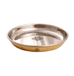 Handcrafted Pure Brass Steel Rice Plate, Dinnerware, Serveware, Tableware