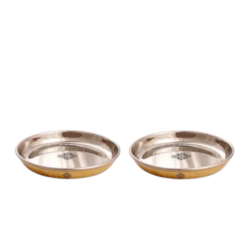 Handcrafted Pure Brass Steel Rice Plate, Dinnerware, Serveware, Tableware