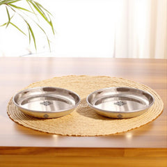 Handcrafted Pure Brass Steel Rice Plate, Dinnerware, Serveware, Tableware