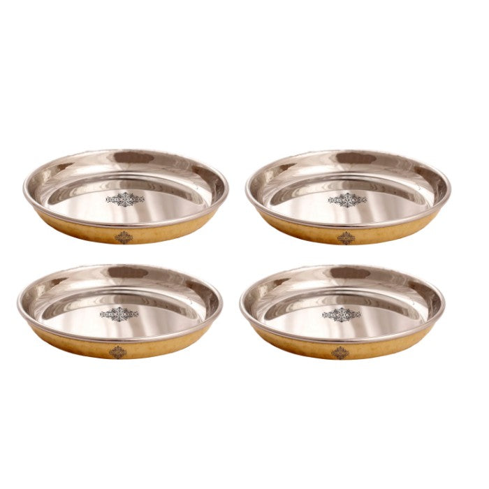 Handcrafted Pure Brass Steel Rice Plate, Dinnerware, Serveware, Tableware