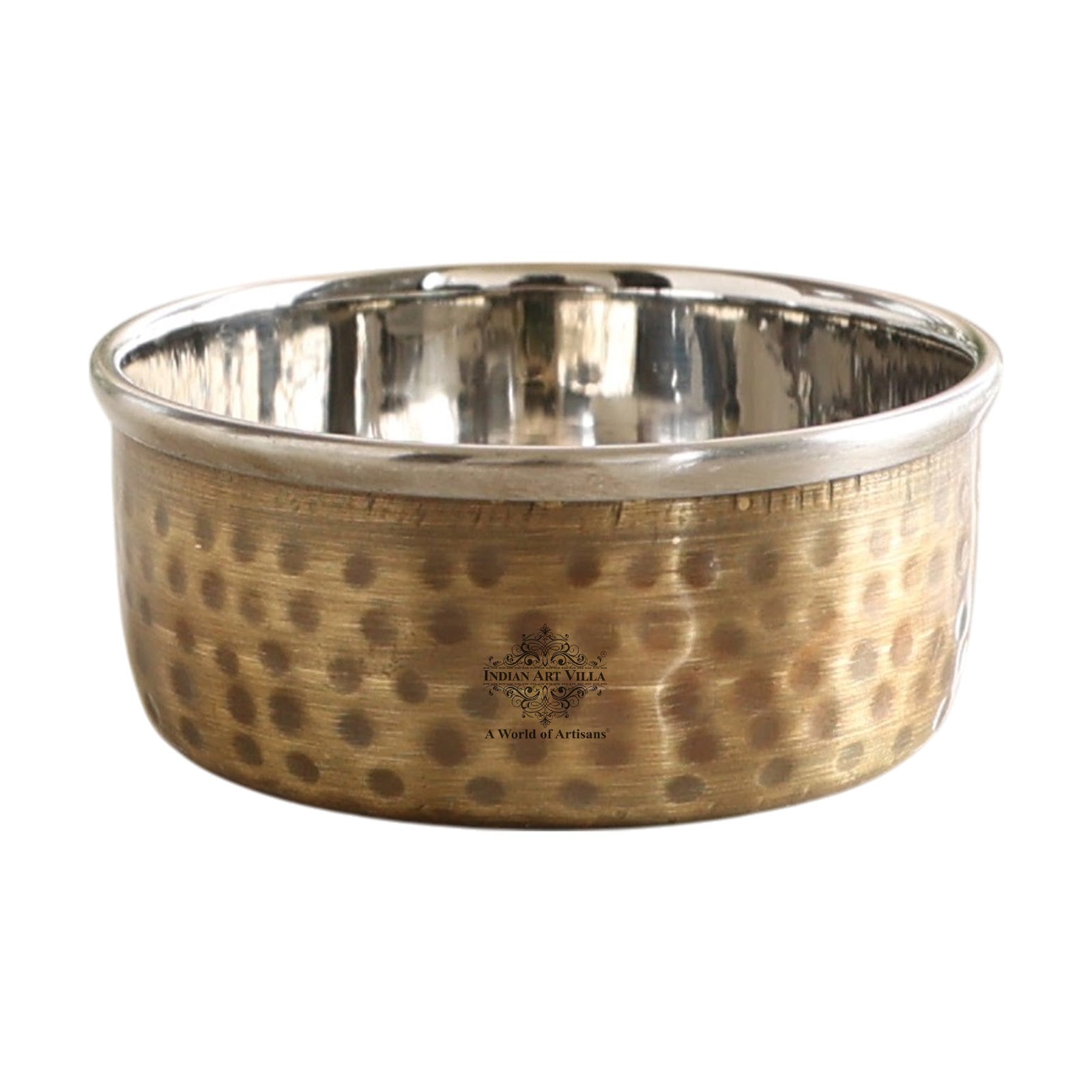 Pure Brass Steel Katori Bowl – 180 ML | Antique Hammered  Design for Serving & Gifting