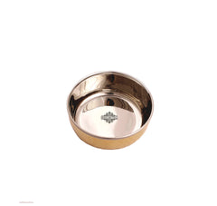 Handcrafted Pure Steel Brass Katori Bowl with Hammered Design, 145 ML