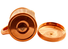 Pure Copper Embossed Jug With Brass Knob on Lid