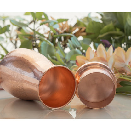 Pure Copper Embossed Bedroom Bottle With Inbuilt Glass