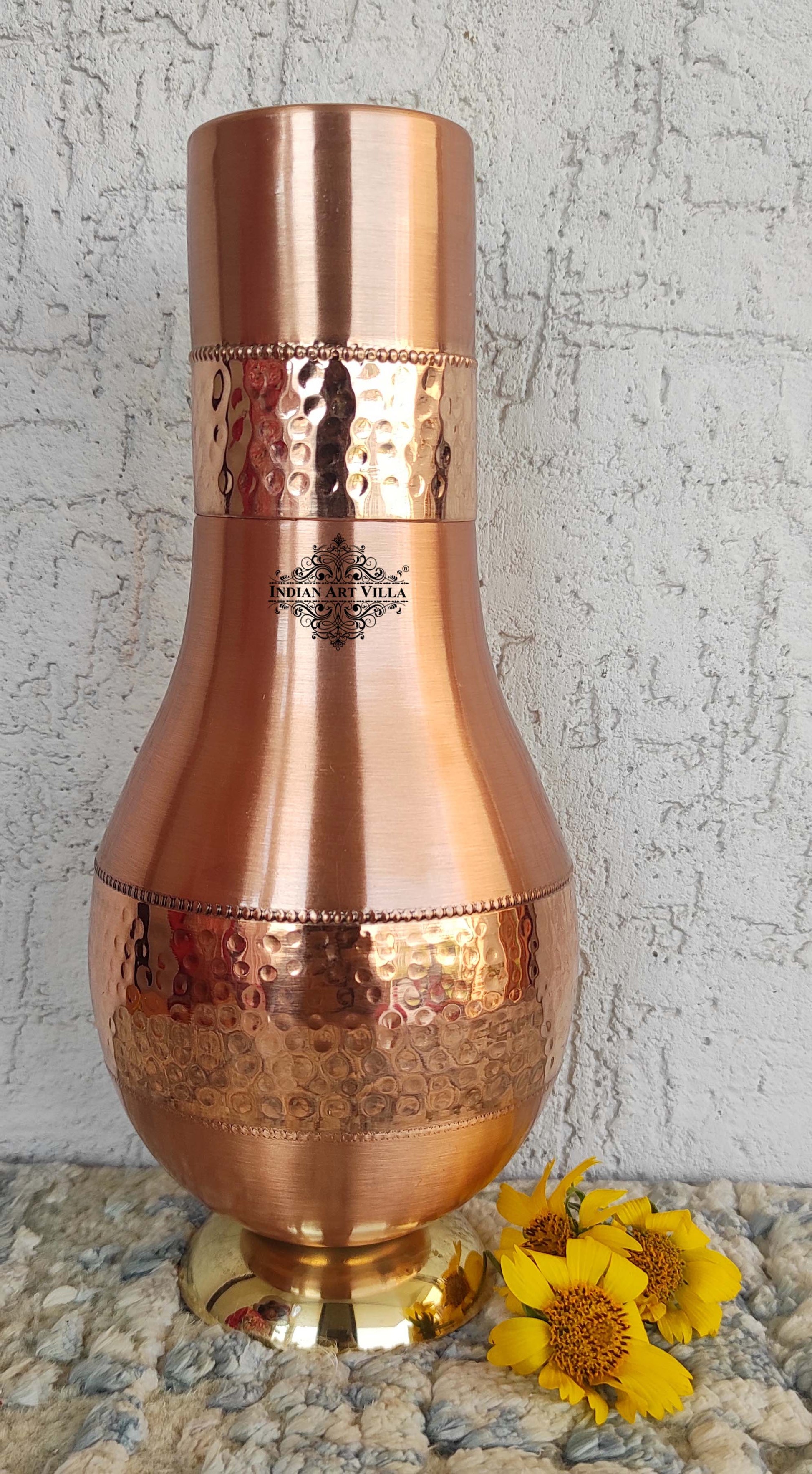 Pure Copper Hammered Lacquer Coated Leak Proof Surai  Bedroom Bottle