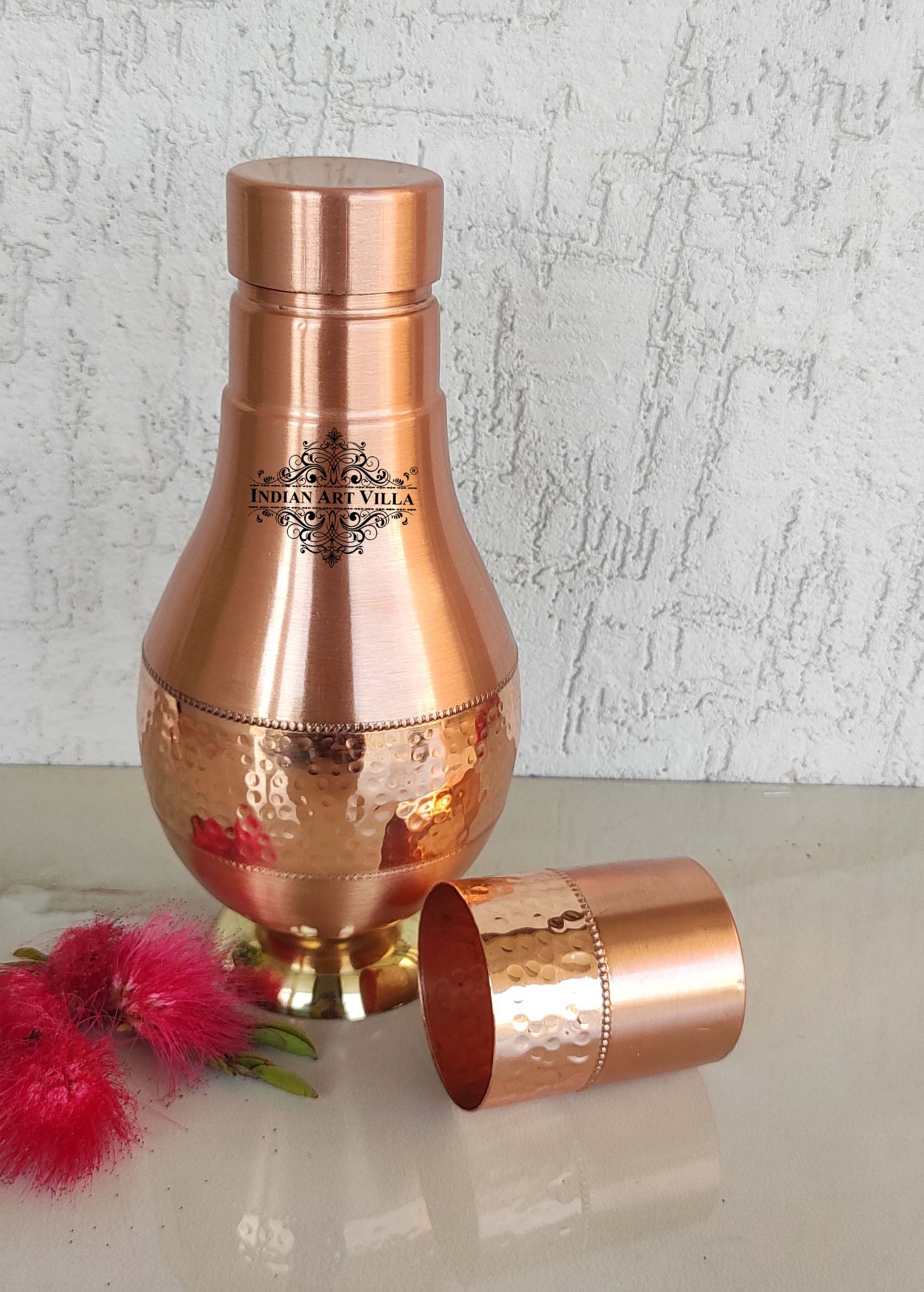 Pure Copper Hammered Lacquer Coated Leak Proof Surai  Bedroom Bottle