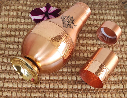 Pure Copper Hammered Lacquer Coated Leak Proof Surai  Bedroom Bottle