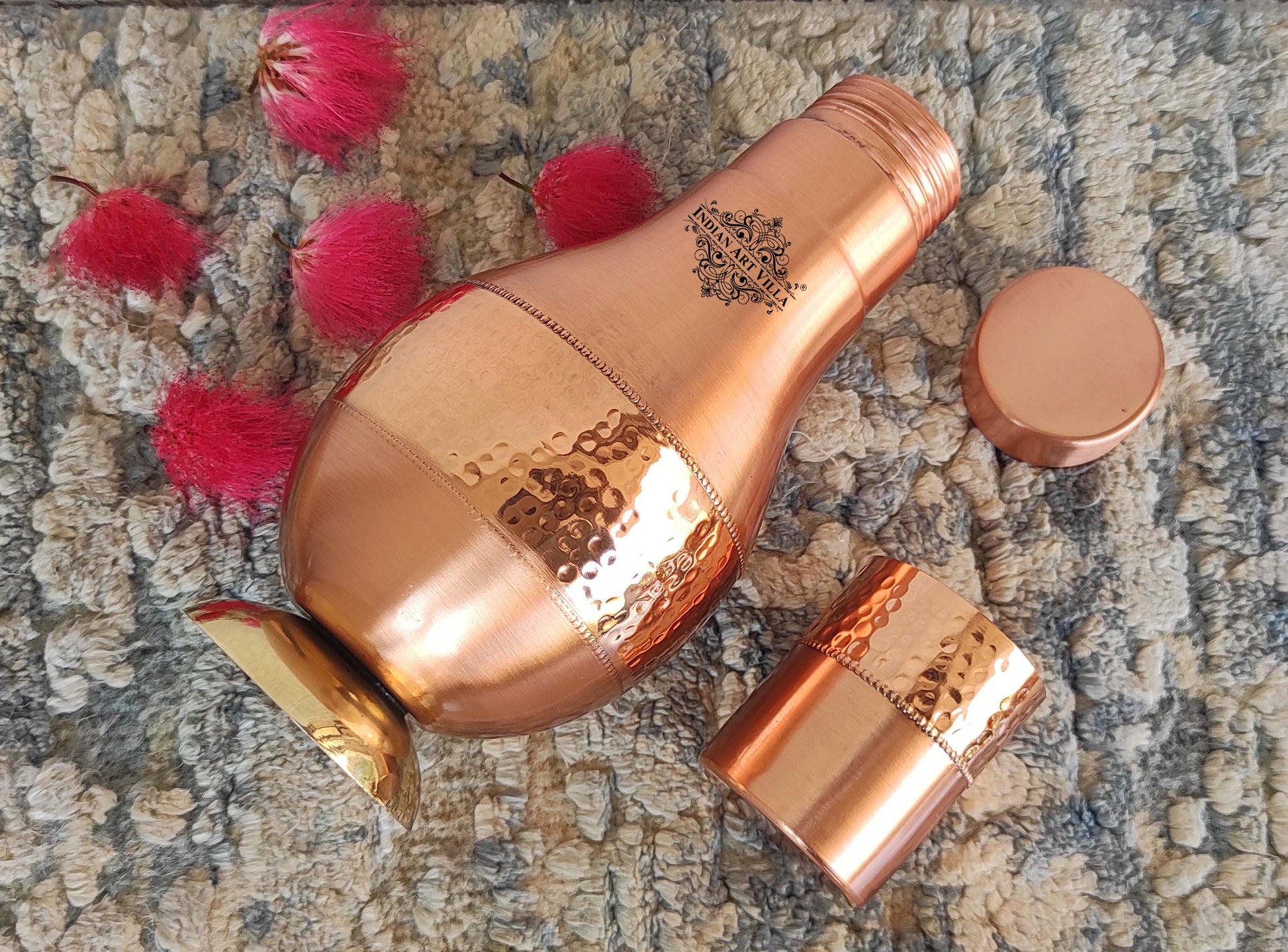 Pure Copper Hammered Lacquer Coated Leak Proof Surai  Bedroom Bottle