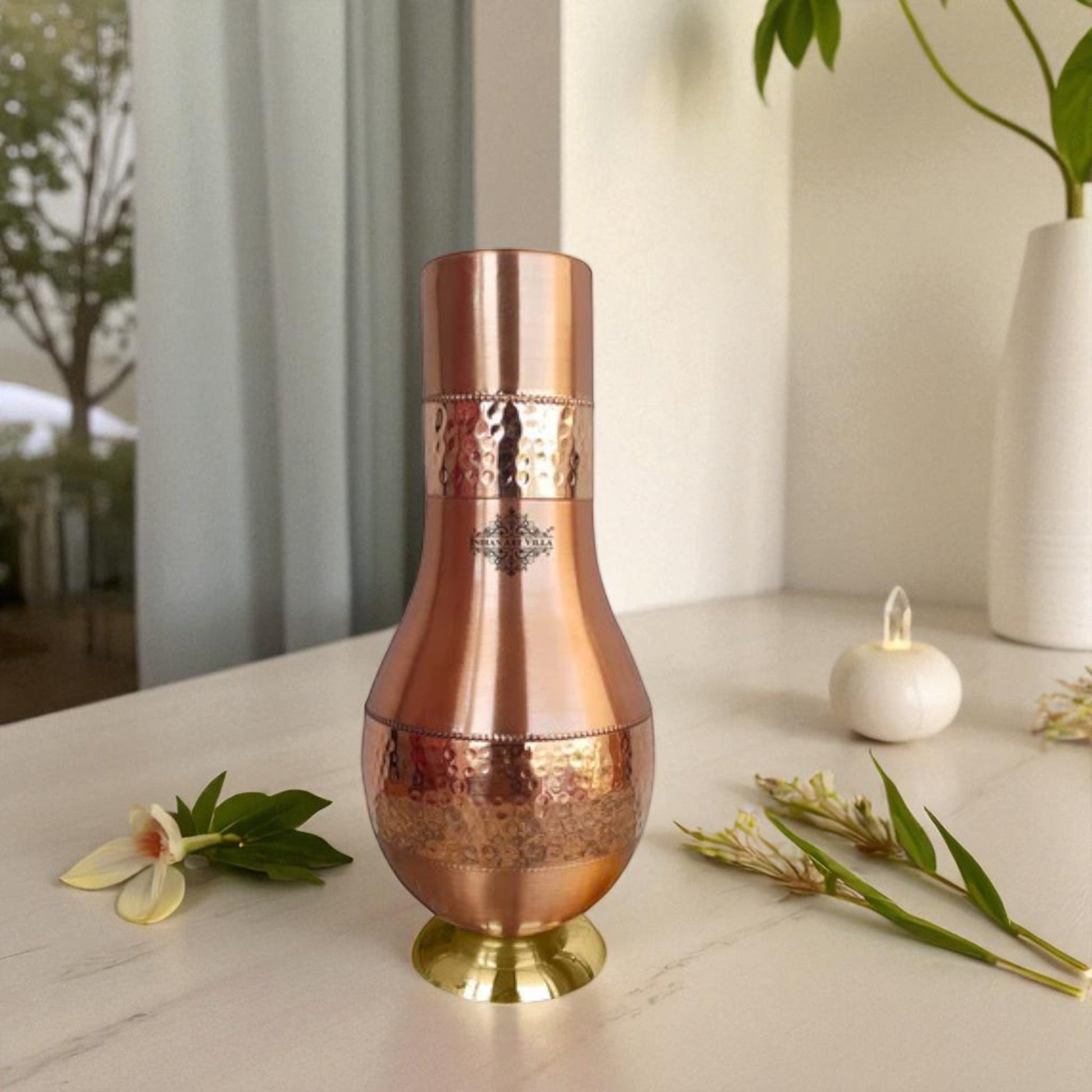 Pure Copper Hammered Lacquer Coated Leak Proof Surai  Bedroom Bottle