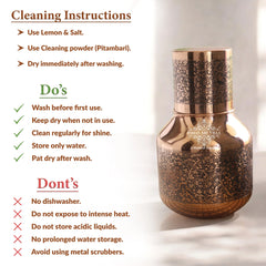 Copper Hammered & Embossed Shine Finish Ghada Shape bedroom bottle