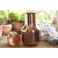 Copper Hammered & Embossed Shine Finish Ghada Shape bedroom bottle