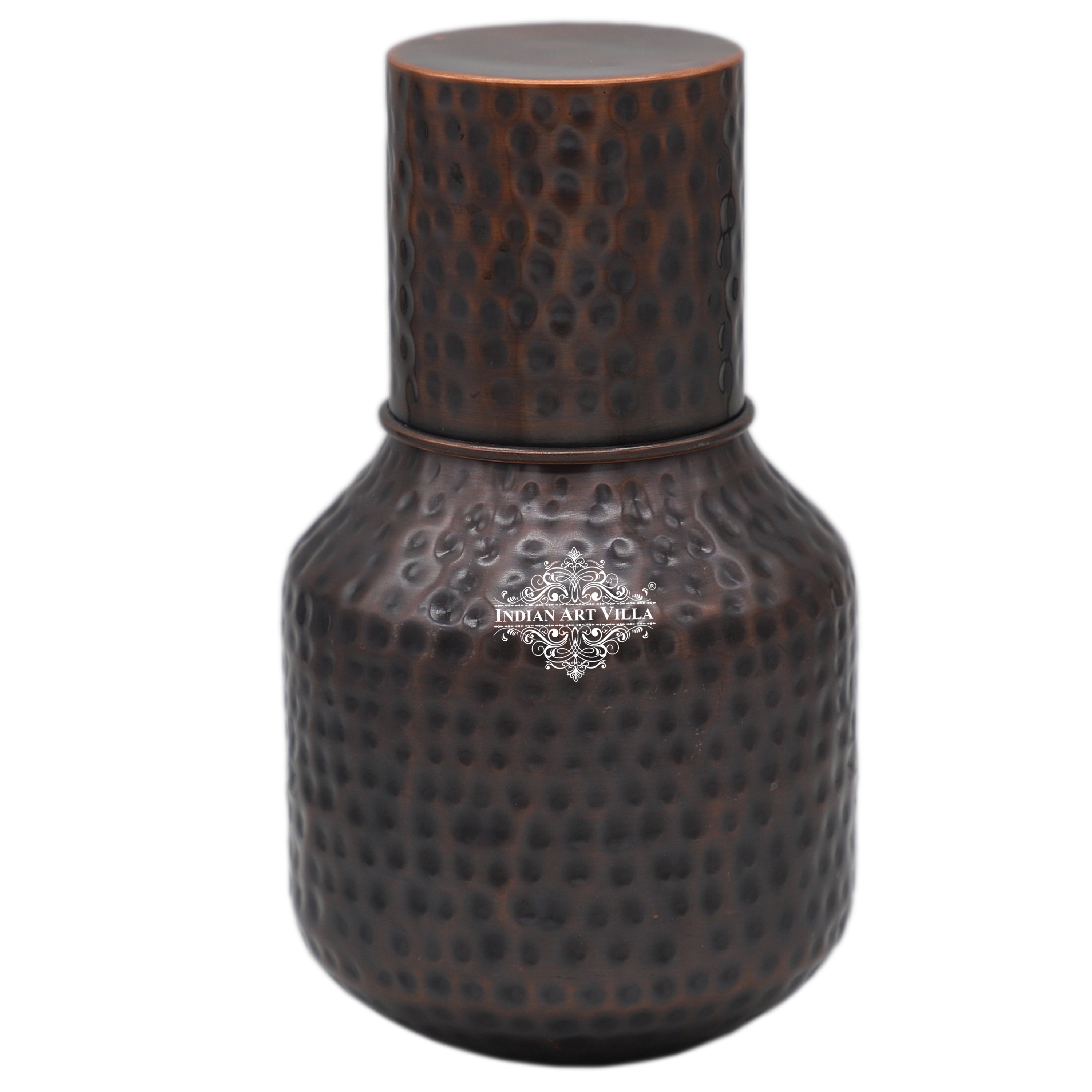 Copper Hammered & Embossed Shine Finish Ghada Shape bedroom bottle