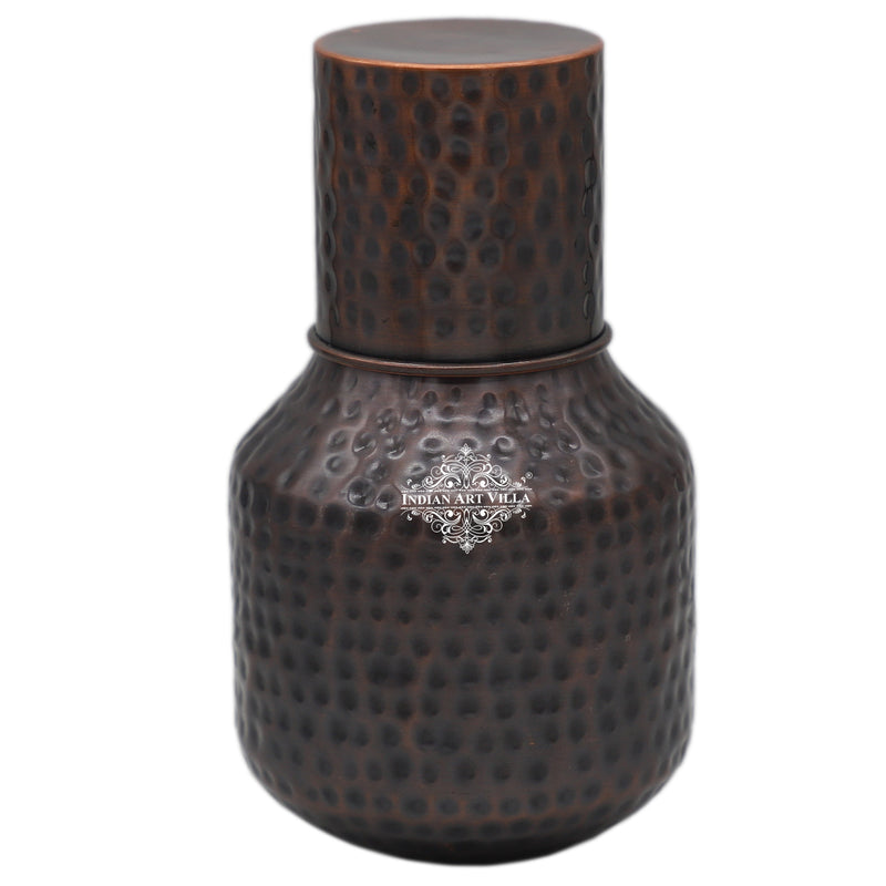 Copper Hammered & Embossed Shine Finish Ghada Shape bedroom bottle