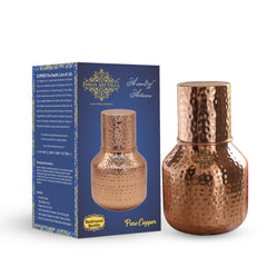 Copper Hammered & Embossed Shine Finish Ghada Shape bedroom bottle