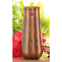 Copper Bedroom Bottle With Half Lacquer & Half Hammered Design