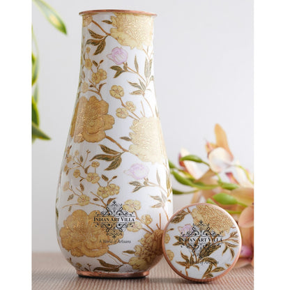 Pure Copper Bedroom Bottle with Golden Print Design 1500 ML