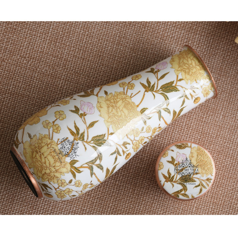 Pure Copper Bedroom Bottle with Golden Print Design 1500 ML